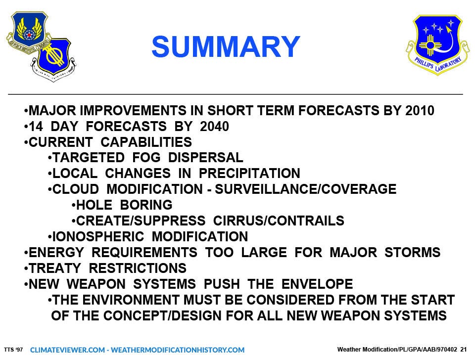 US Army Weather Modification Test Technology Symposium 1997 Slide 21