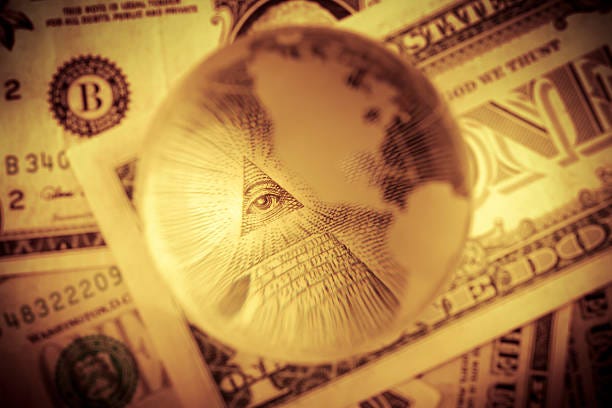 US Dollar Detail Macro shot of the US one dollar bill one world government stock pictures, royalty-free photos & images