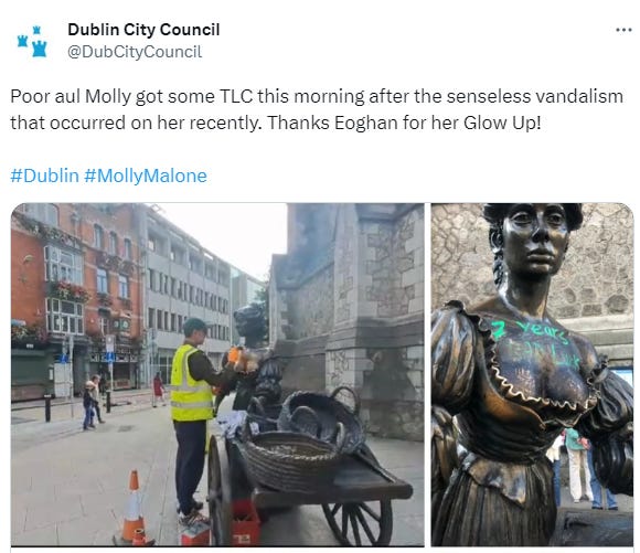 Why are vandals targeting Molly Malone?