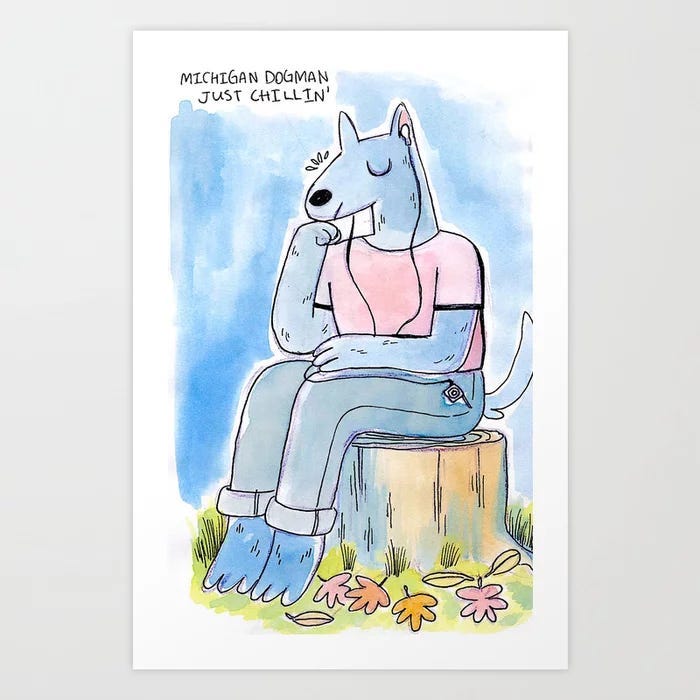 A cartoon of a dog sitting on a stump

Description automatically generated