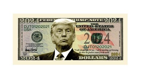 Donald Trump 2024 President Dollar Bill with Currency Holder- Trump Mug