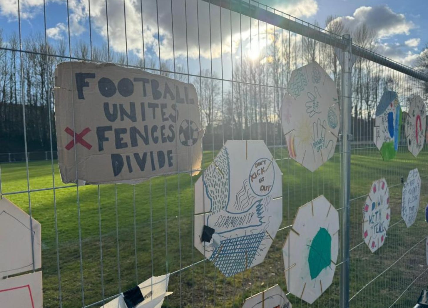 signs on a fence