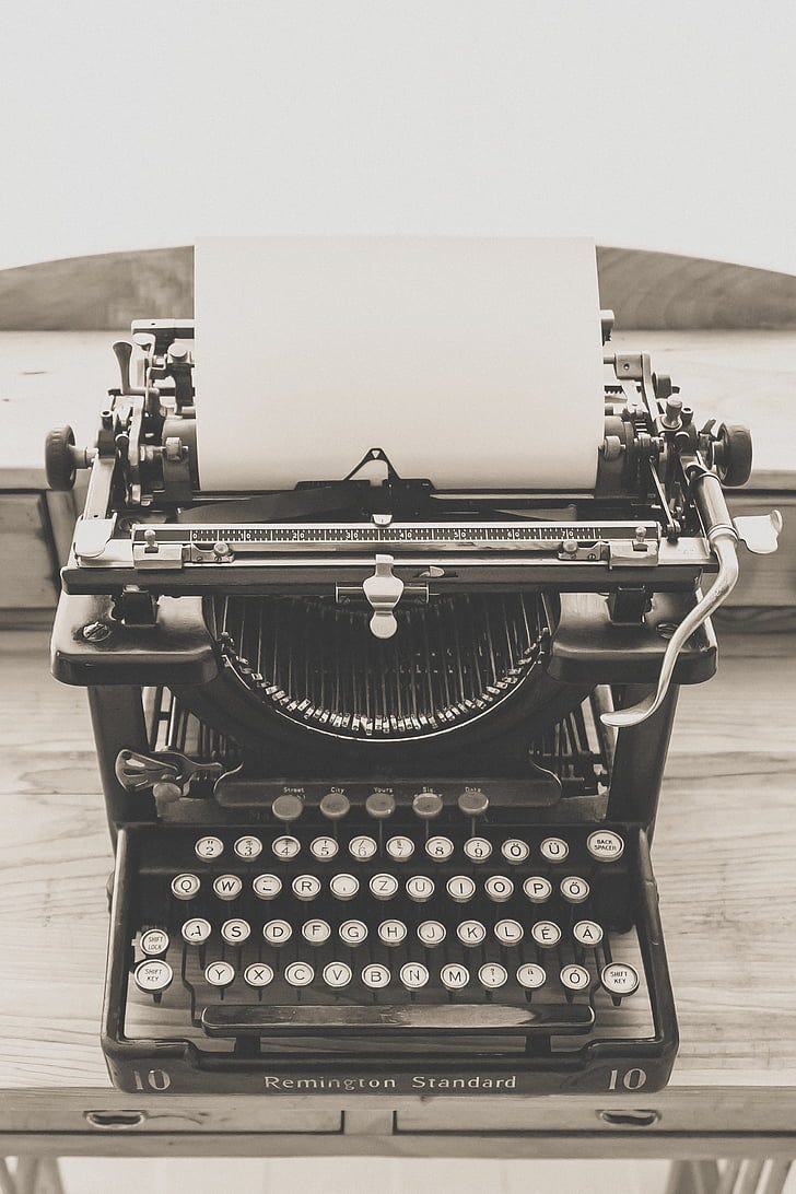 Royalty-Free photo: Grayscale typewriter | PickPik