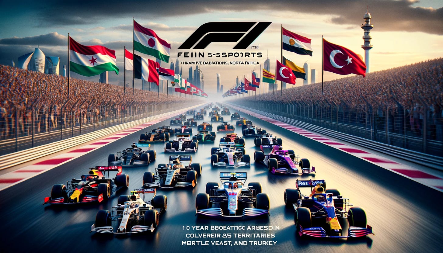 In 2024, Formula 1 announces a transformative 10-year broadcasting agreement with BeIN Sports, covering 25 territories across the Middle East, North Africa, and Turkey, symbolizing a major shift in sports streaming. This strategic partnership will broadcast every Formula 1 race, including practice sessions, F1 sprint events, and Grand Prix, on BeIN Sports channels and the streaming service, TOD. This move aims to cater to a growing fan base in these regions, with more than half of the new fans having joined in the last four years, indicating a surge in Formula 1's popularity. The deal represents a convergence of traditional sports broadcasting with modern digital streaming platforms, highlighting Formula 1's commitment to expanding its reach and engaging with a younger, digitally savvy audience. The inclusion of Turkey alongside MENA countries underlines the strategic importance of these regions in the global sports landscape, offering unprecedented access to high-octane racing action.