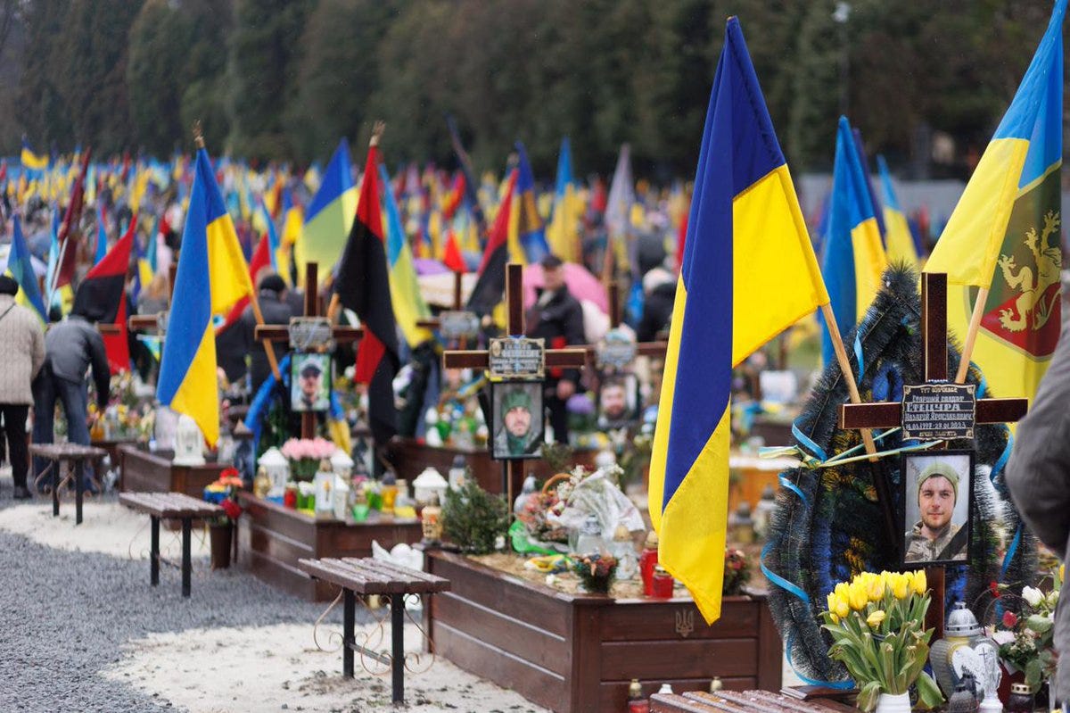 Euromaidan Press on Twitter: "All over Ukraine, city military cemeteries  have grown to hundreds of graves while almost every big village has at  least one grave with a flag. 30% of Ukrainians