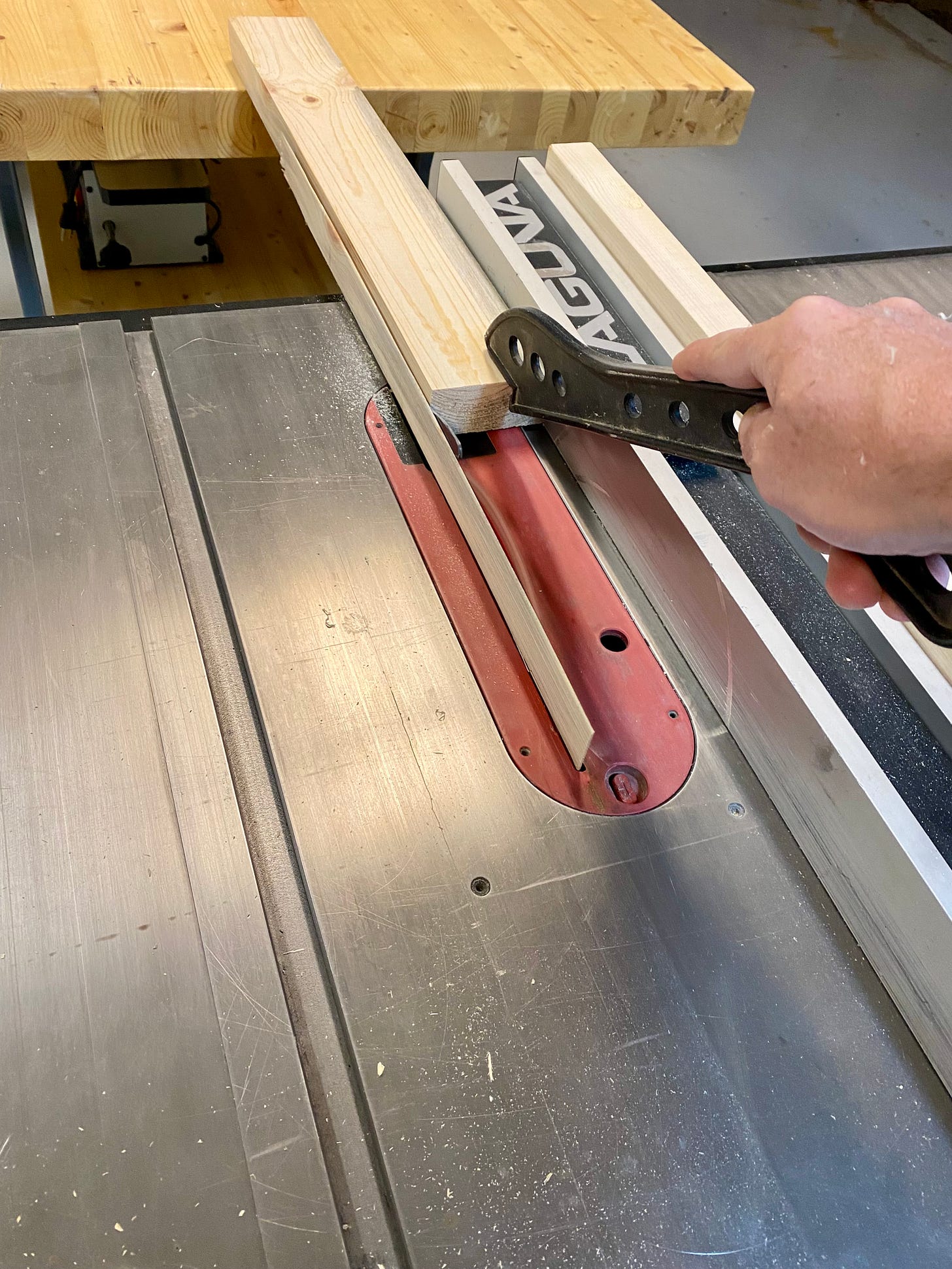 Ripping edges on a table saw