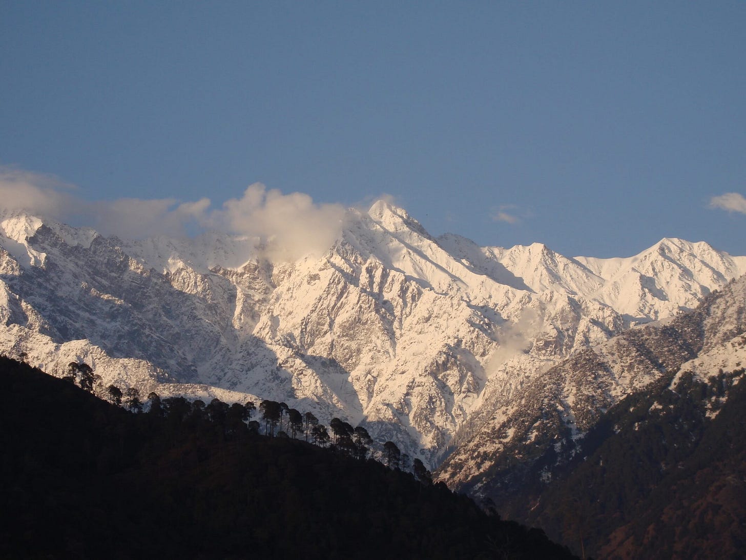 The snow-capped Dhauladhar range