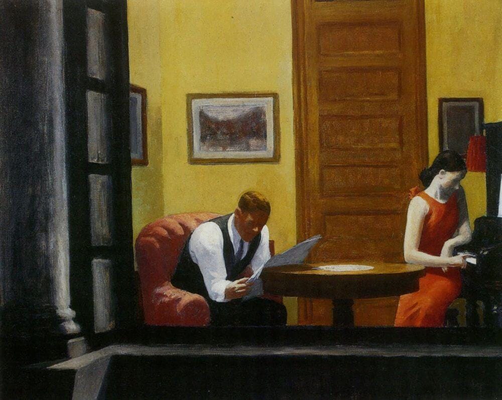 Room in New York, 1932 by Edward Hopper