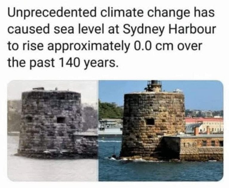 Photo meme of Sydney Harbour incorrectly claims no sea level rise has ...