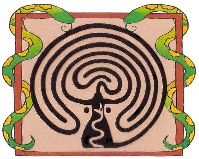 Serpent Goddess Labyrinth" ~ The serpent is a symbol of the Great Goddess  and represents transformation and… | Labyrinth, Labyrinth art, Ancient  protection symbols