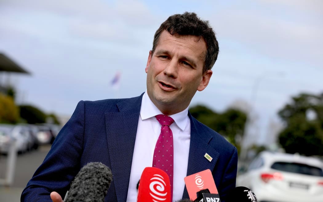 Associate Education Minister David Seymour talking to the media about his proposal that could see parents face prosecution if their children miss school 15 days in a year.