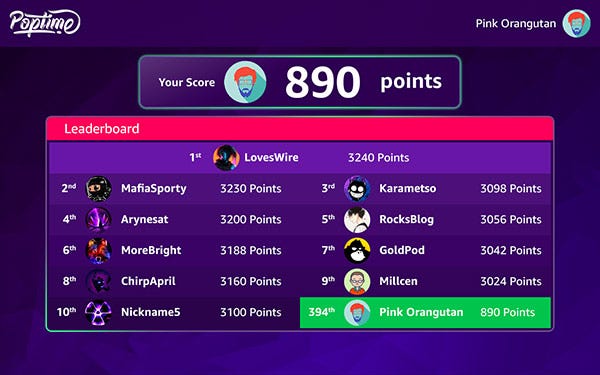 Design Game Scoreboard / Leaderboard