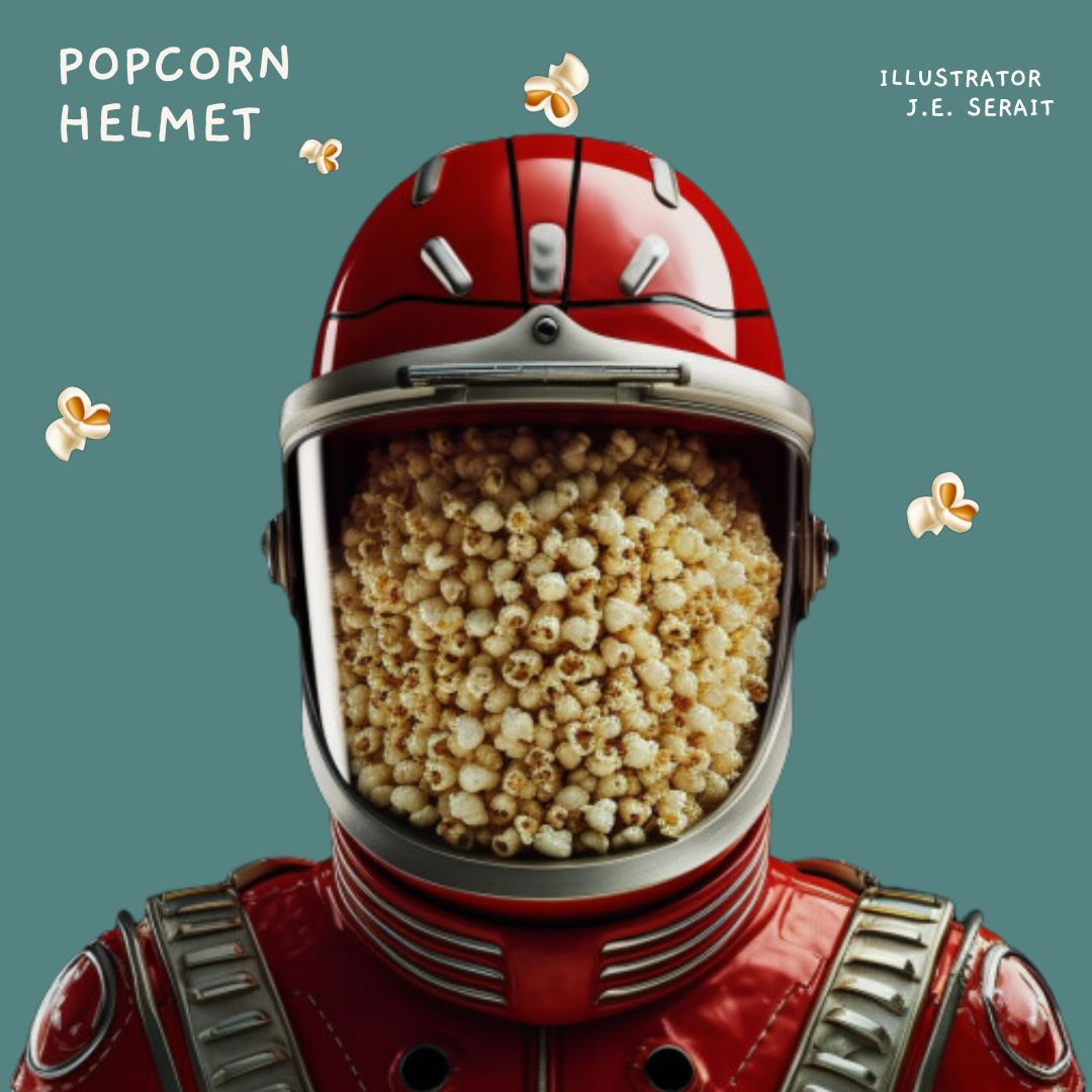 Popcorn Helmet Illustrator J.E. Serait