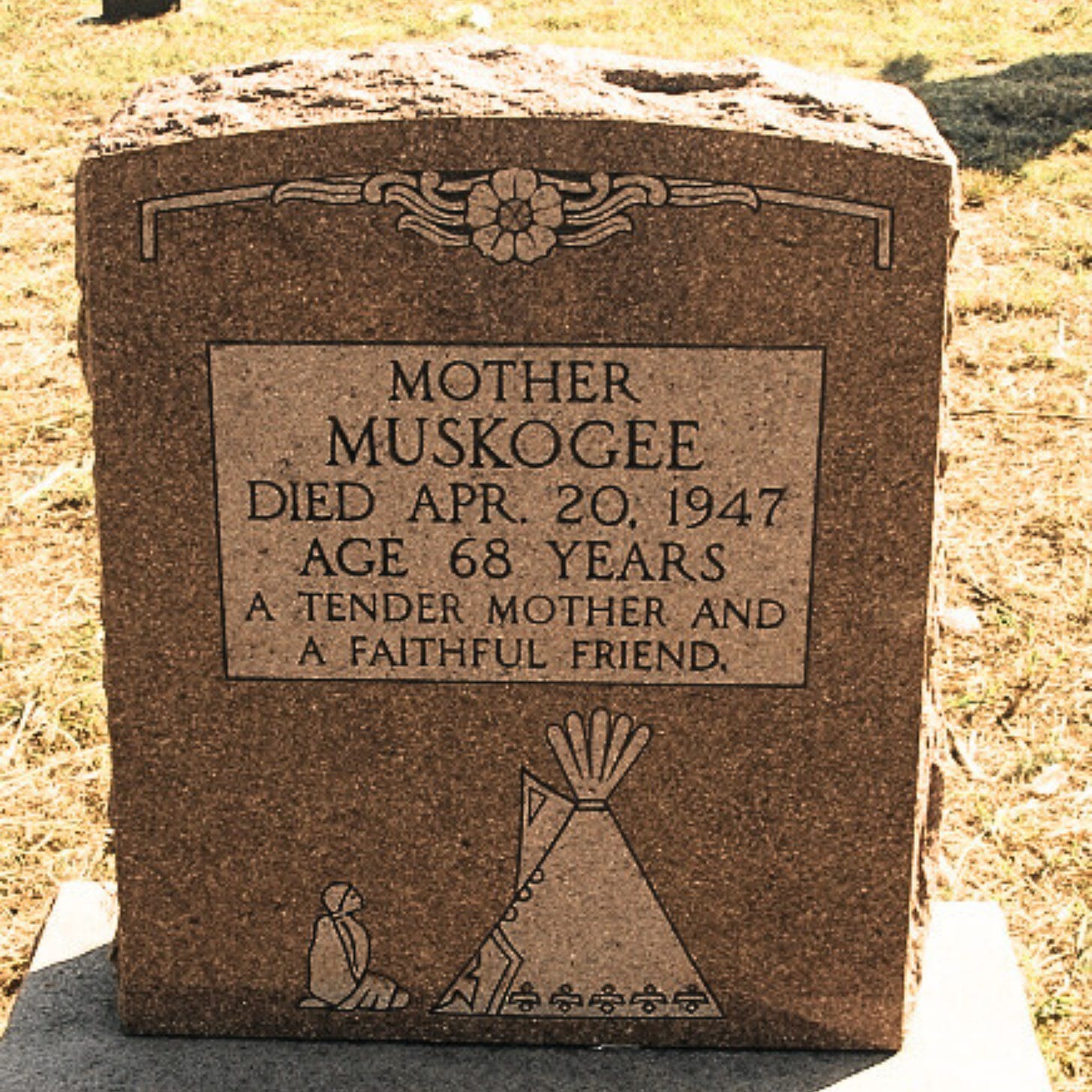 Photo of Nannie's grave stone.