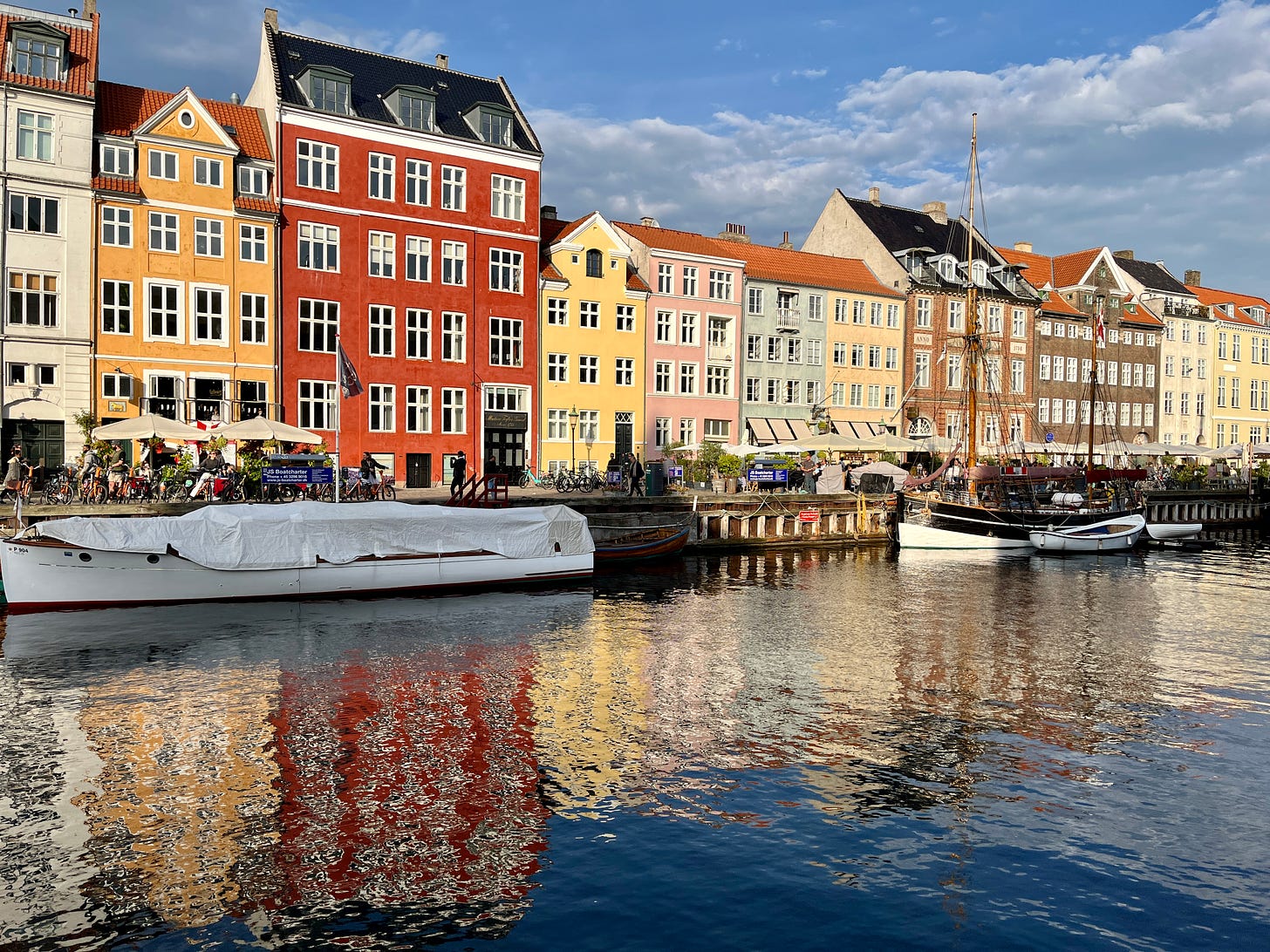 colorful buildings next to a canal in Copenhagen