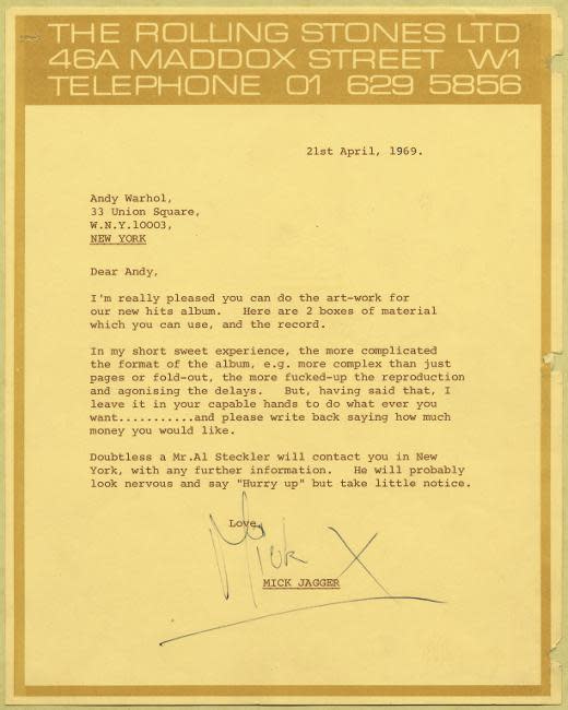 Here's the 1969 Mick Jagger letter to Andy Warhol about ...
