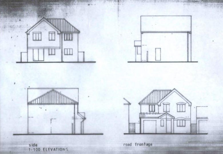 Original planning application design of the proposed extension