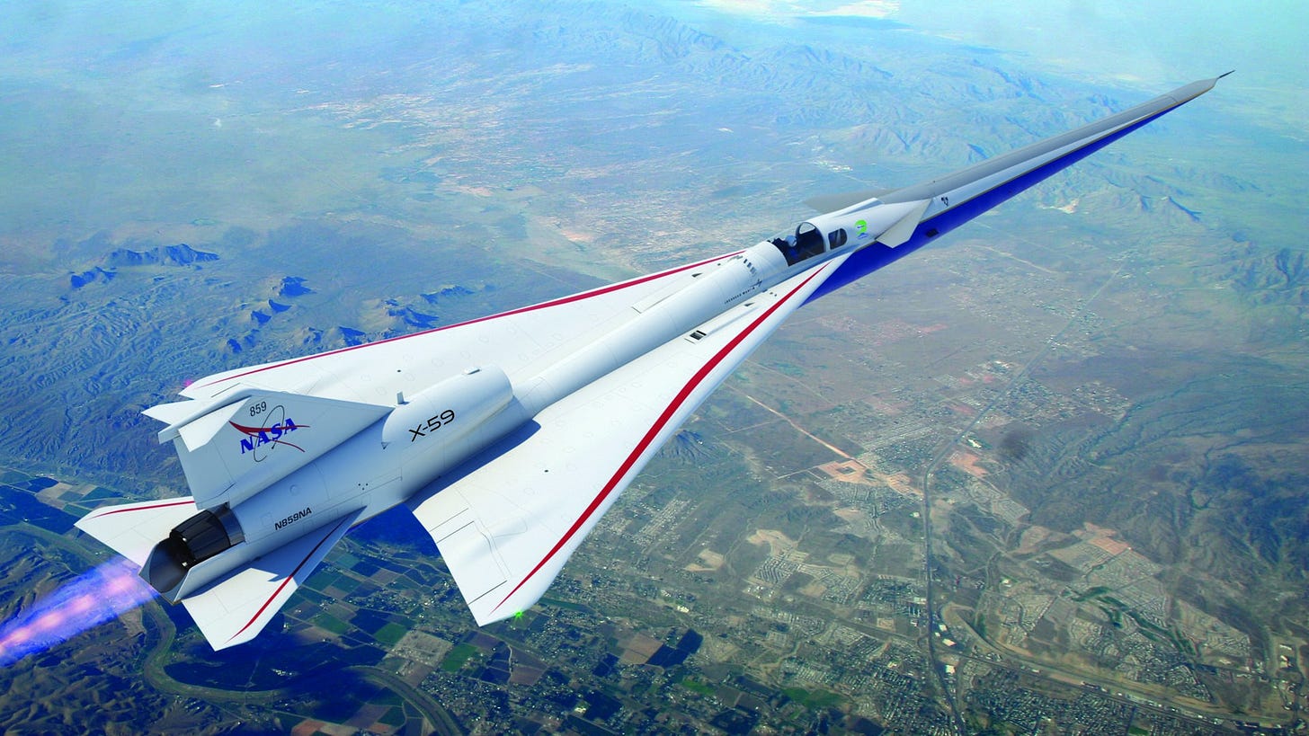 NASA's X-59 'quiet' supersonic jet heads for a new red, white and blue  paint job | Space