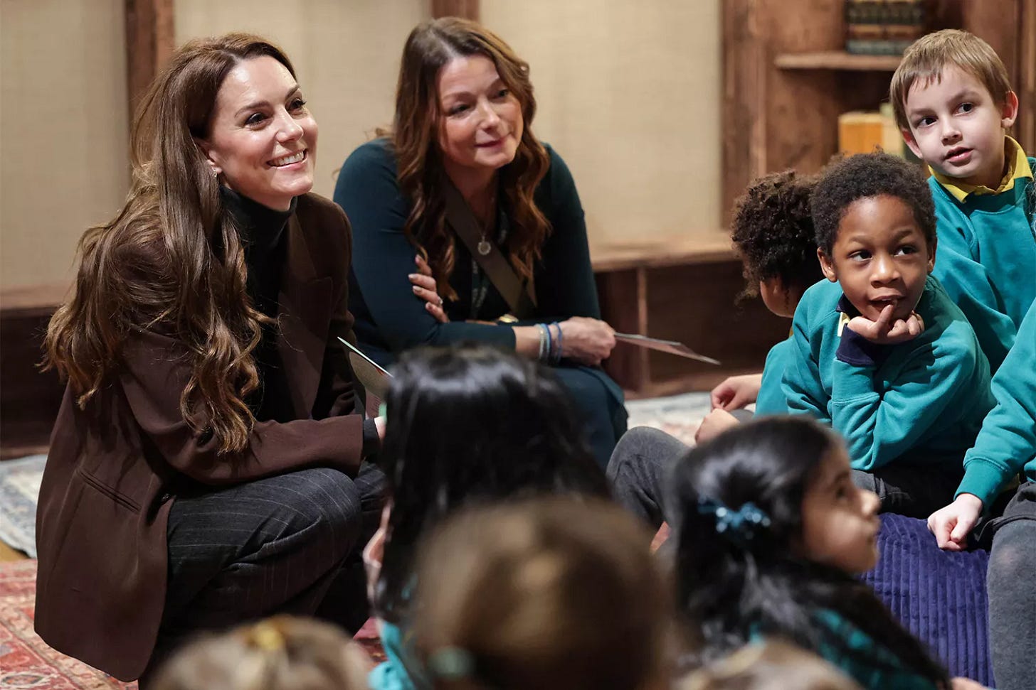 The Princess of Wales joins a group of four and five-year-old school children at the National Portrait Gallery to launch a new project from The Royal Foundation Centre for Early Childhood aimed at supporting young children in the development of crucial social and emotional skills.