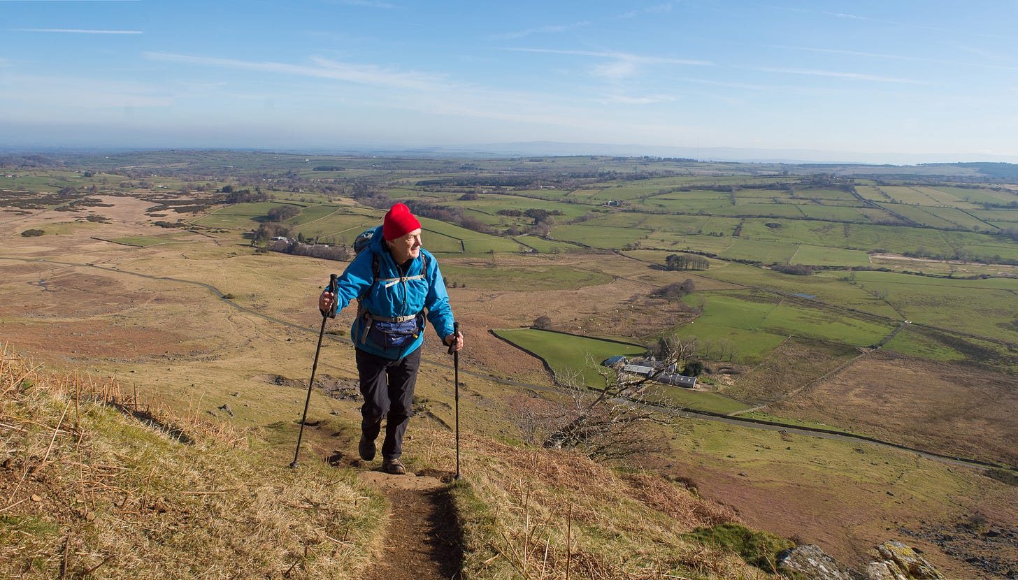 High on Carrock Fell above Stone Ends