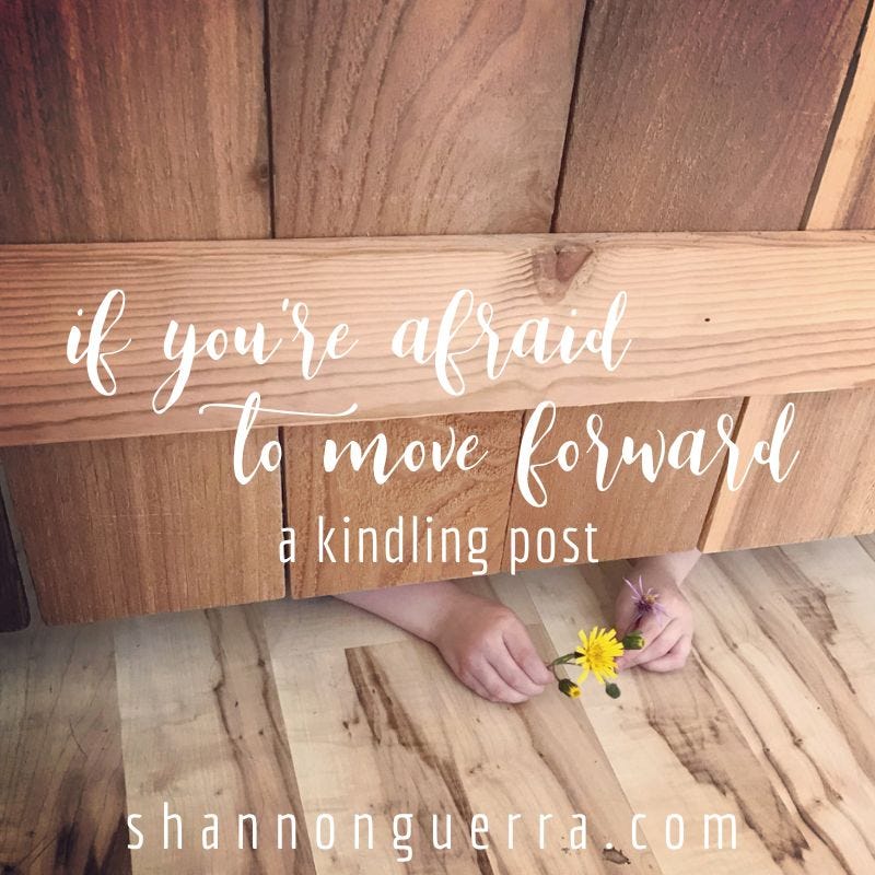 if you're afraid to move forward -- a kindling post 