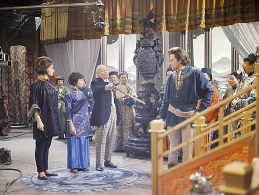 The Doctor, Barbara, Susan and Marco Polo at the court of Kublai Khan in Marco Polo