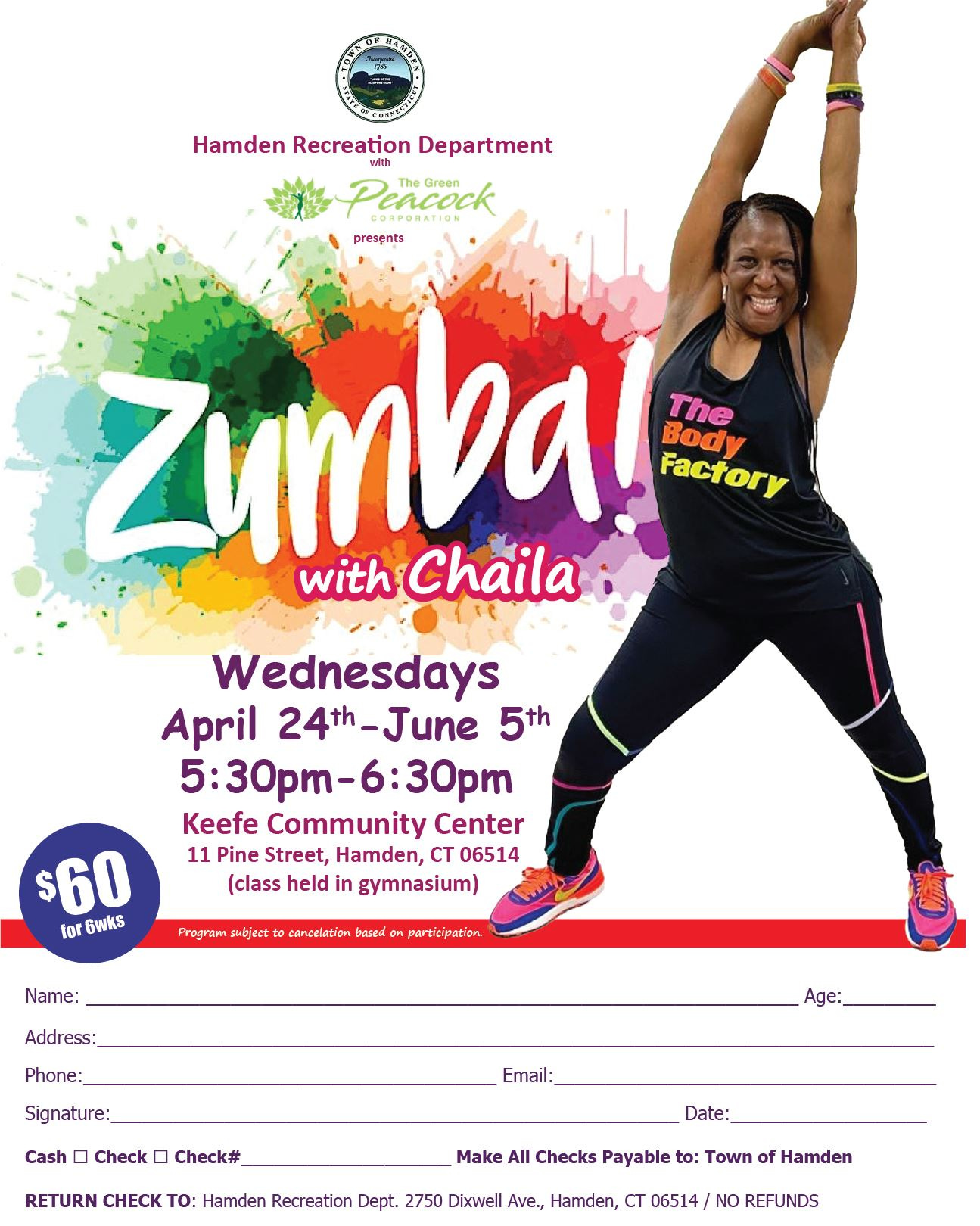 april 24 to june 5 keefe zumba