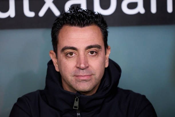 Head coach Xavi Hernandez of FC Barcelona looks on prior to the Copa Del Rey Quarter Final match between Athletic Club and FC Barcelona at San Mames...