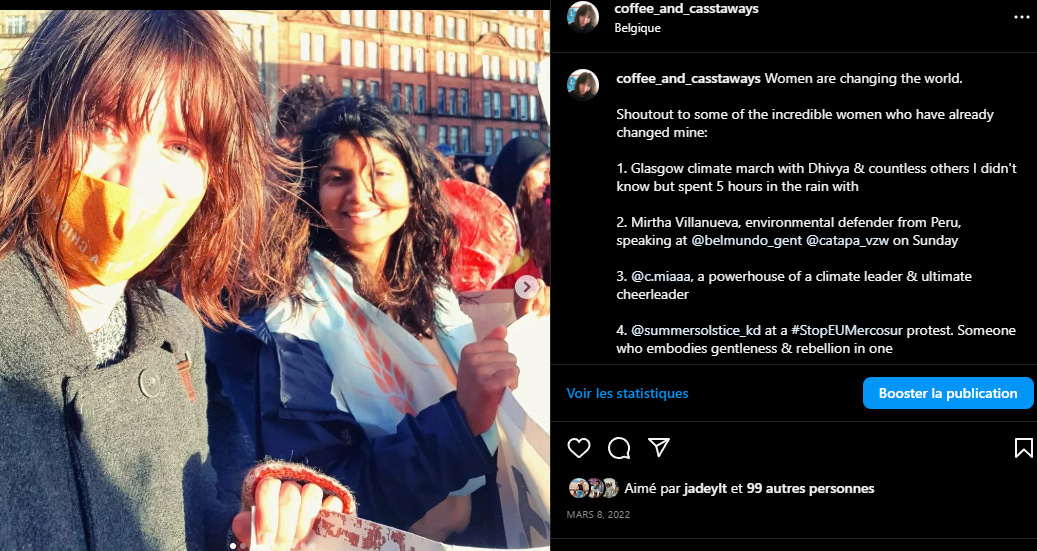 Screenshot of Cass' Instagram post celebrating women in her life