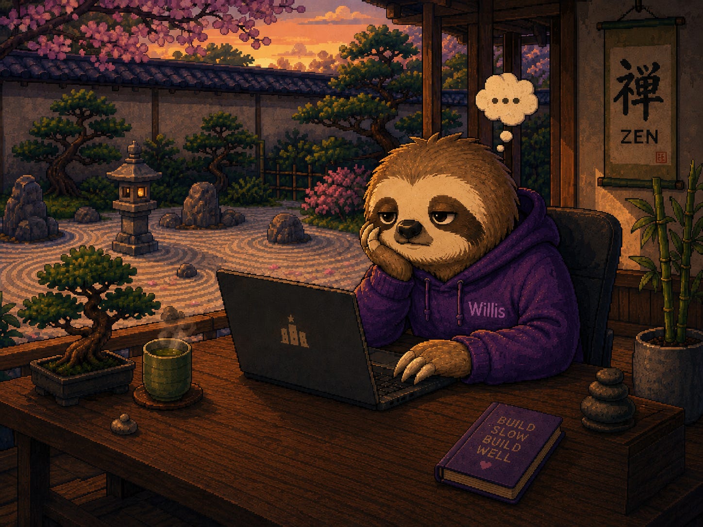 Sloth building slowly