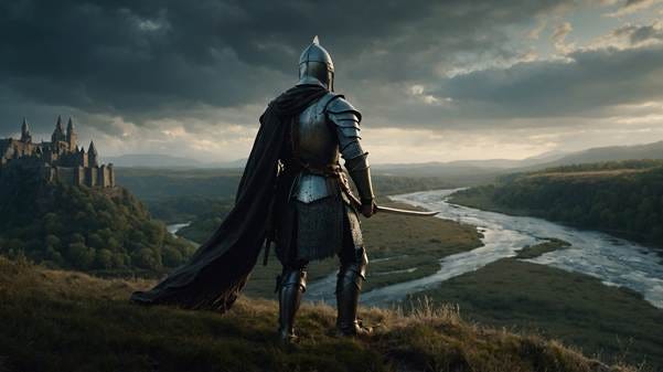 A person in armor holding a sword

AI-generated content may be incorrect.