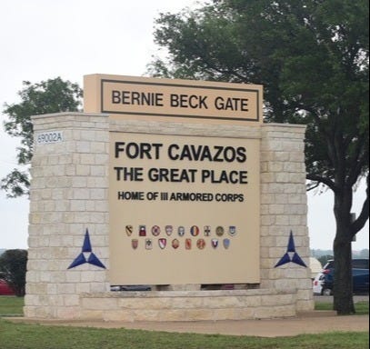 Fort Cavazos, Texas main gate Fort Cavazos, Texas main gate