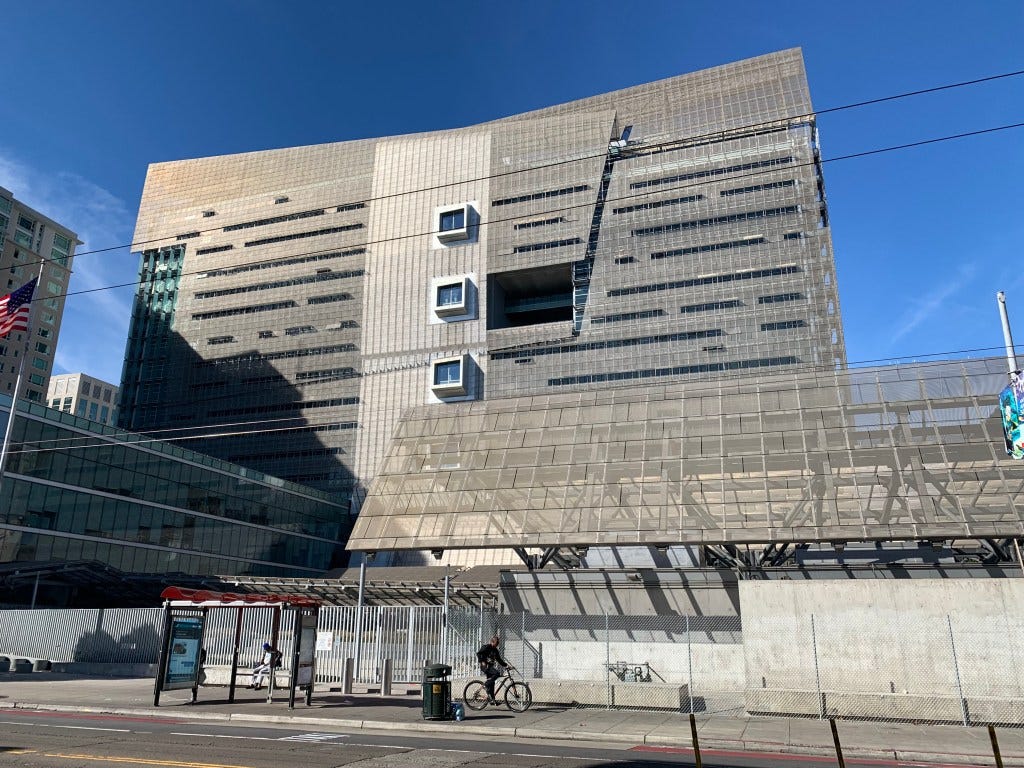 The Nancy Pelosi Federal Building at 7th Street and Mission that has previously been surrounded by homeless and drug users in San Francisco, California on Friday, November 10, 2023. The city of San Francisco is trying to clean up various areas of the city before the APEC Conference comes to town November 11-17, 2023.