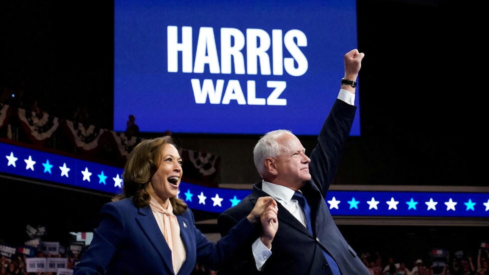 Kamala Harris presenta al gobernador de Minnesota, Tim Walz, como su  compañero de fórmula