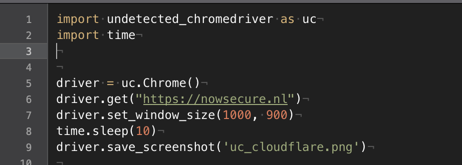 Undetected Chromedriver example
