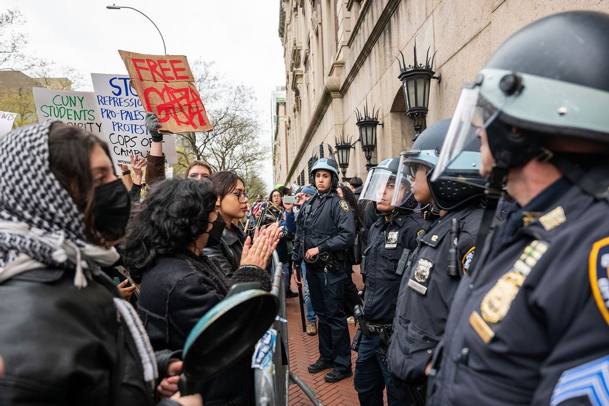 The NYPD says pro-Palestine protesters were "peaceful," but Columbia  University had them arrested | Salon.com