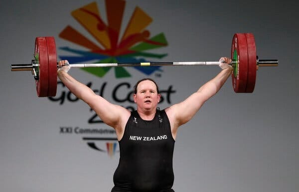 Laurel Hubbard at the 2018 Commonwealth Games. She had returned to competition a year earlier after a 15-year break.