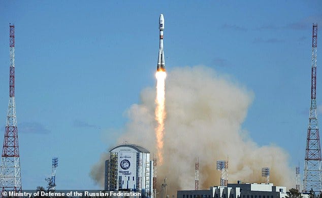 The 'Cosmos 2553' satellite was blasted through the atmosphere atop a Soyuz-2 rocket from Russia 's Plesetsk Cosmodrome in February 2022