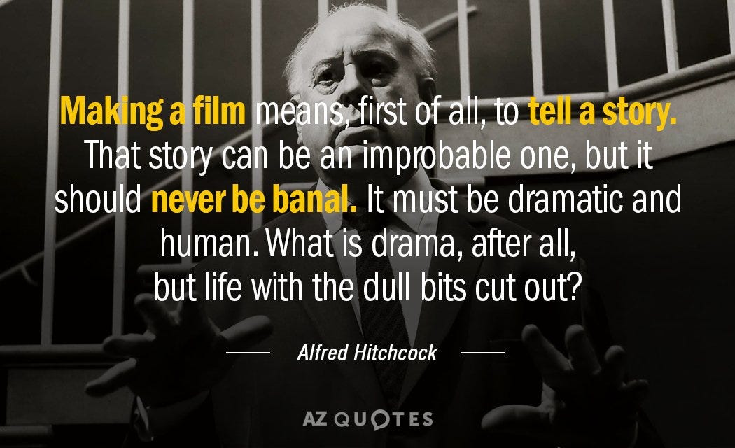 Alfred Hitchcock quote on filmmaking.