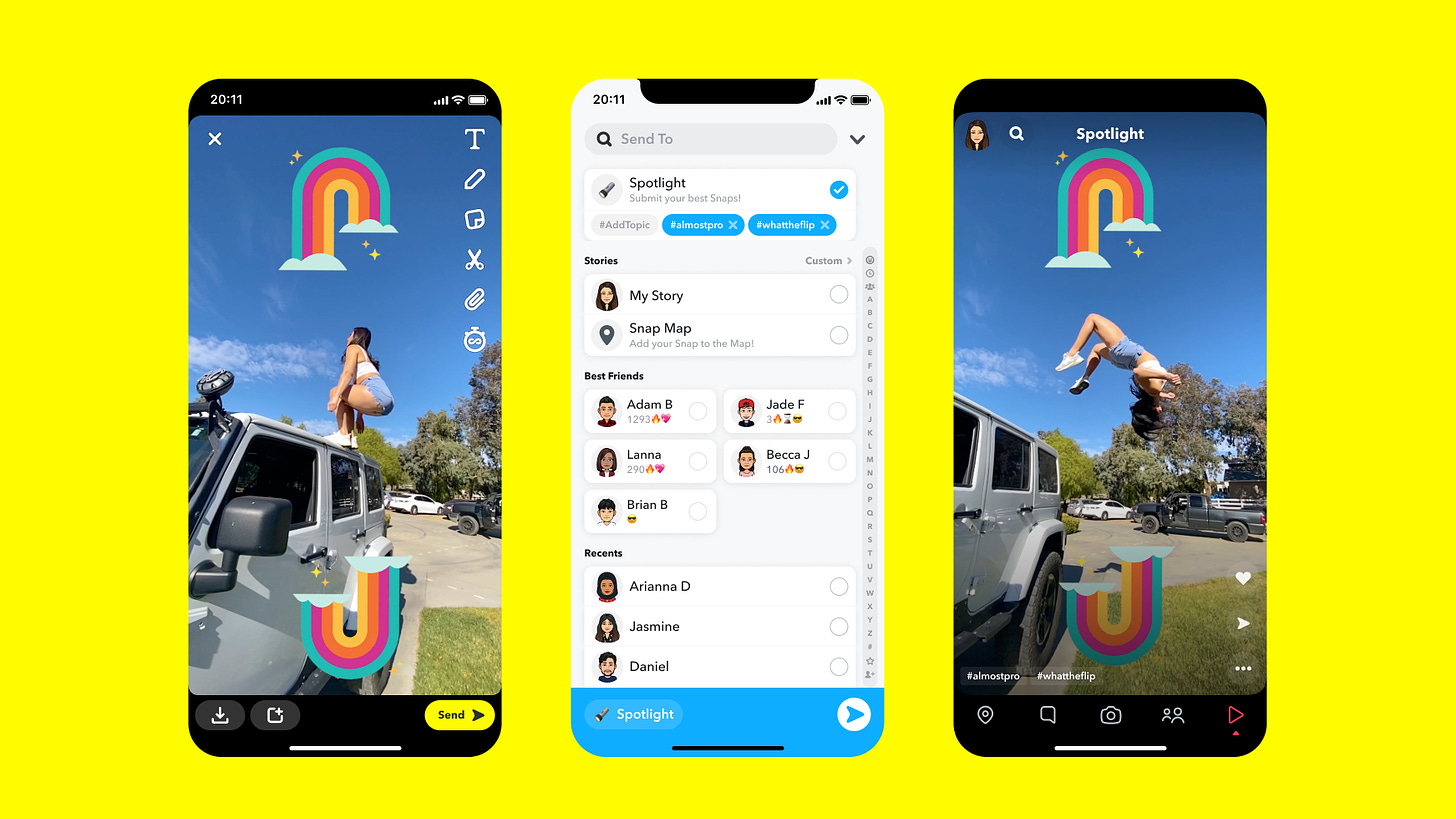 Snapchat Spotlight: Content Creators Can Get Share of $1M Daily Pool
