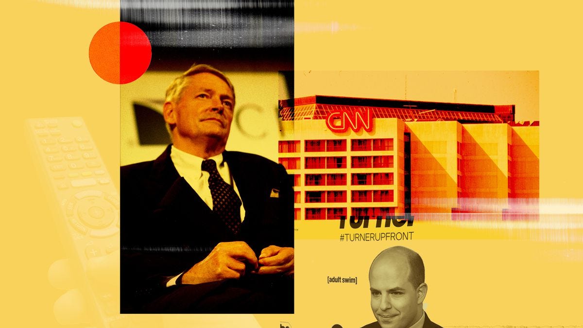 Photocollage of CNN board member John Malone and former CNN anchor Brian Stelter.