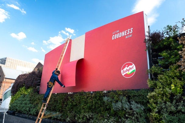 A giant Babybel billboard