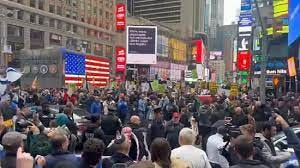Israel and Palestine supporters clash in Times Square, Nazi symbol on  display | World News - Hindustan Times