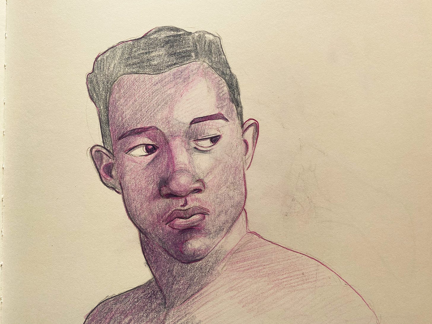 A pencil portrait by Adam Westbrook