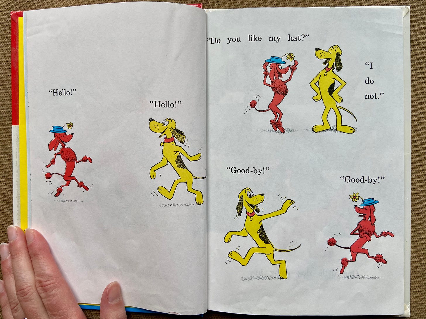 Photo of a spread from Go, Dog. Go! Photo of a spread from Go, Dog. Go!