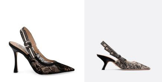 Steve Madden Bri Slingbacks ($110) vs the  Dior J’Adore ($1,400). The two pairs look almost identical.