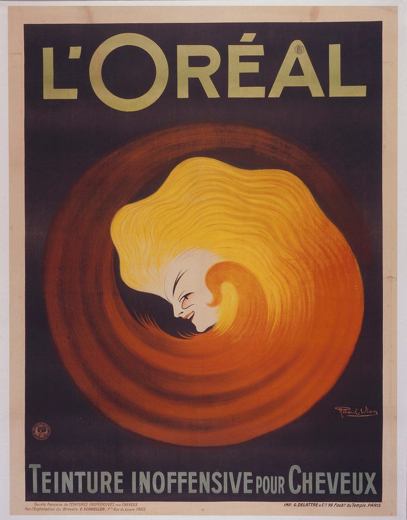 L'Oréal's first poster La Comète by Raoul Vion.