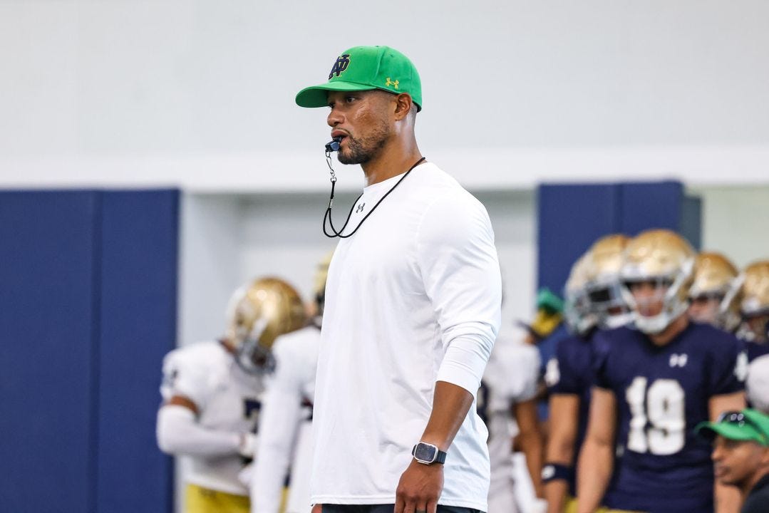 How Marcus Freeman handled change, excitement on Fall Camp Day 1 – Notre  Dame Fighting Irish – Official Athletics Website