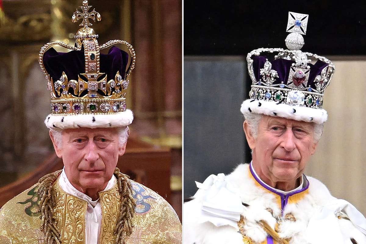 See King Charles in His 2 Crowns on Coronation Day