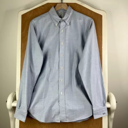 VINTAGE Brooks Brothers Shirt Mens 15.5 35 Makers Oxford Button Up OCBD USA - Picture 2 of 8